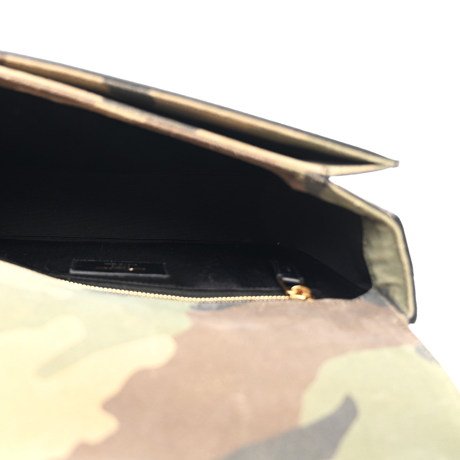 Saint Laurent Suede Monogram University Camouflage Shoulder Bag Green 5 of 10