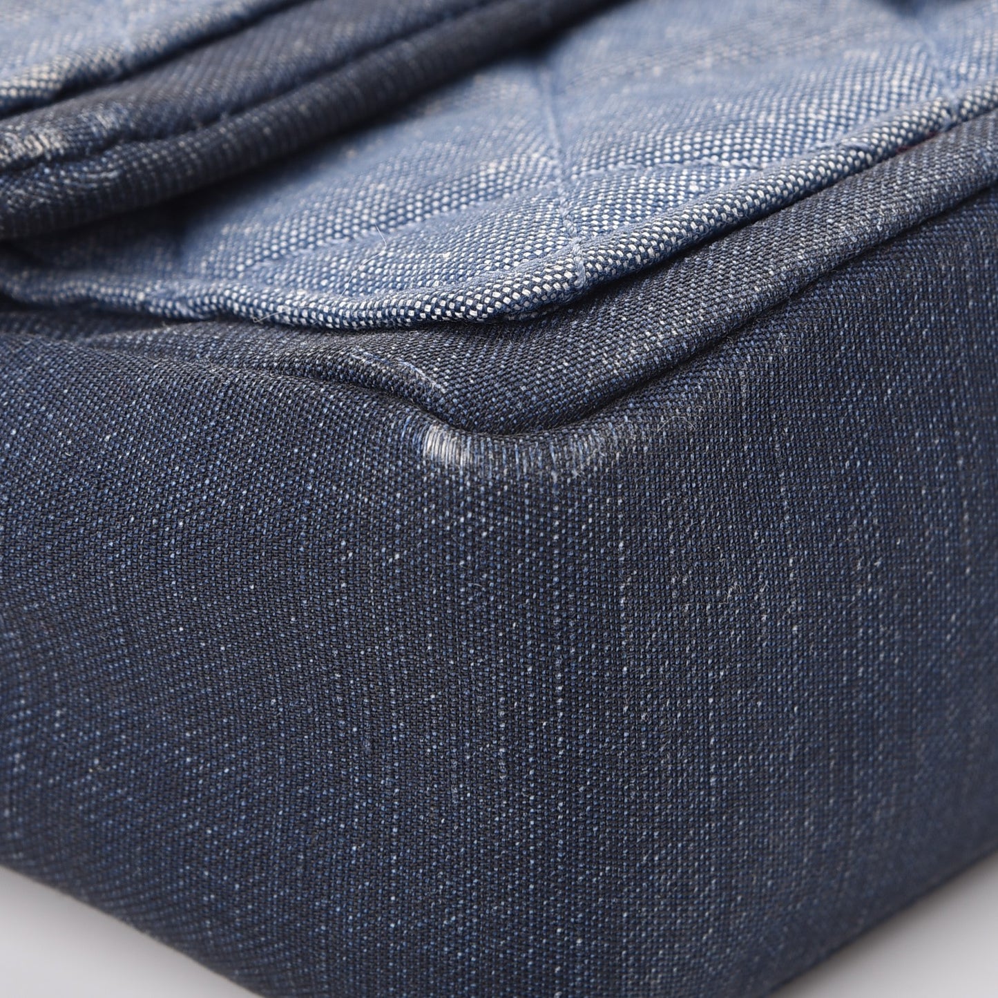 Denim Quilted Small Medallion Flap Light Blue