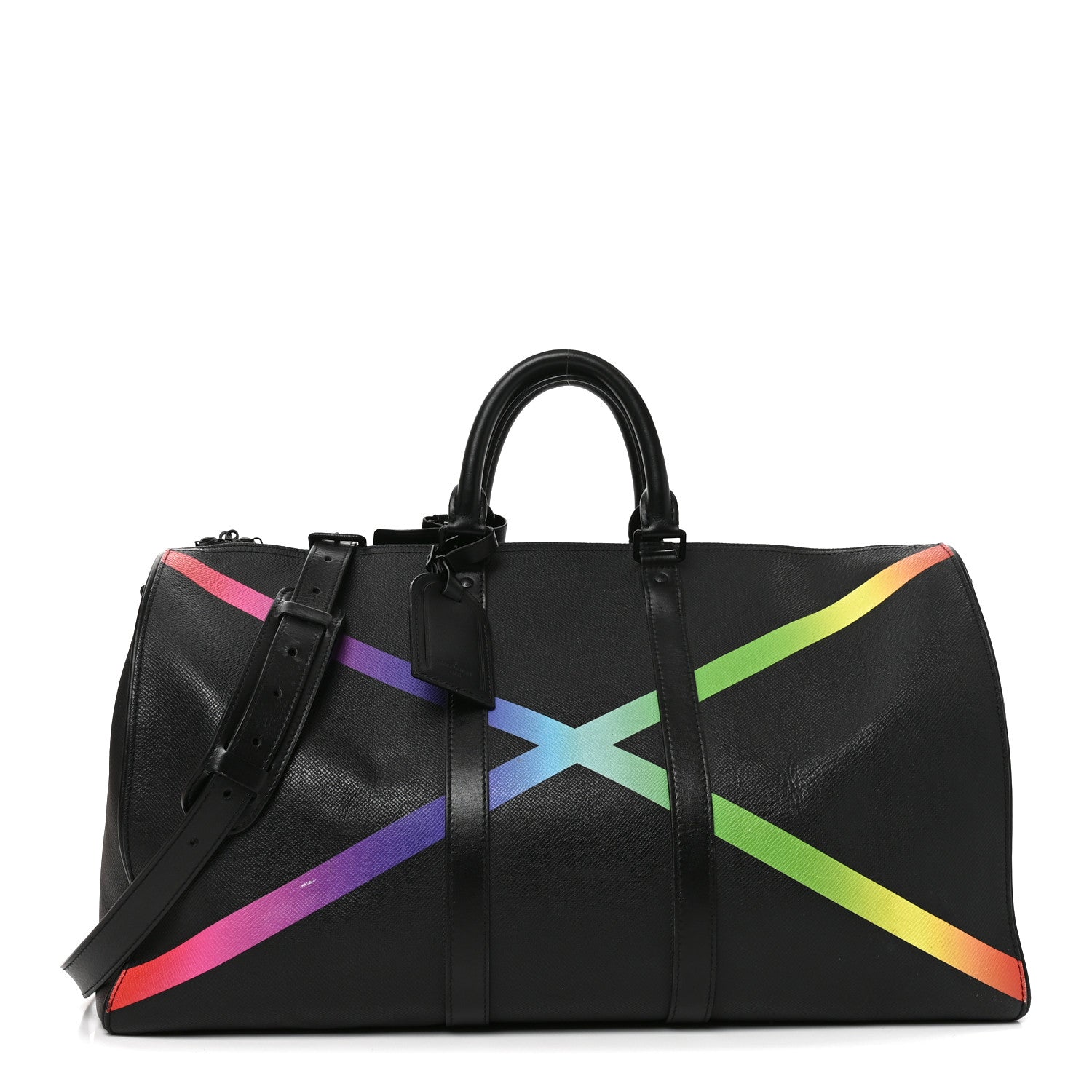 Louis Vuitton Taiga Rainbow Keepall Bandouliere 50 Black 1 of 9