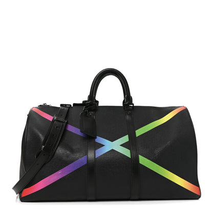 Louis Vuitton Taiga Rainbow Keepall Bandouliere 50 Black 1 of 9