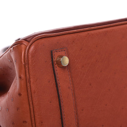 Hermes Ostrich Ghillies Birkin 30 Brique Rouge H 8 of 13