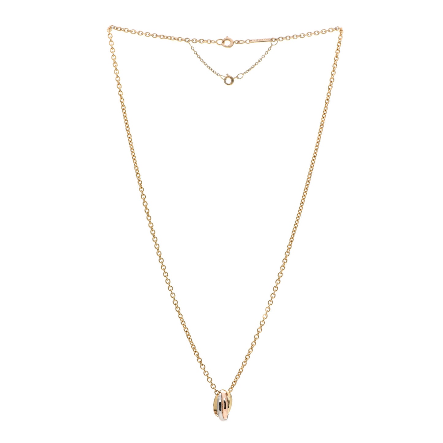 18K Pink Yellow White Gold Baby Trinity Pendant Necklace