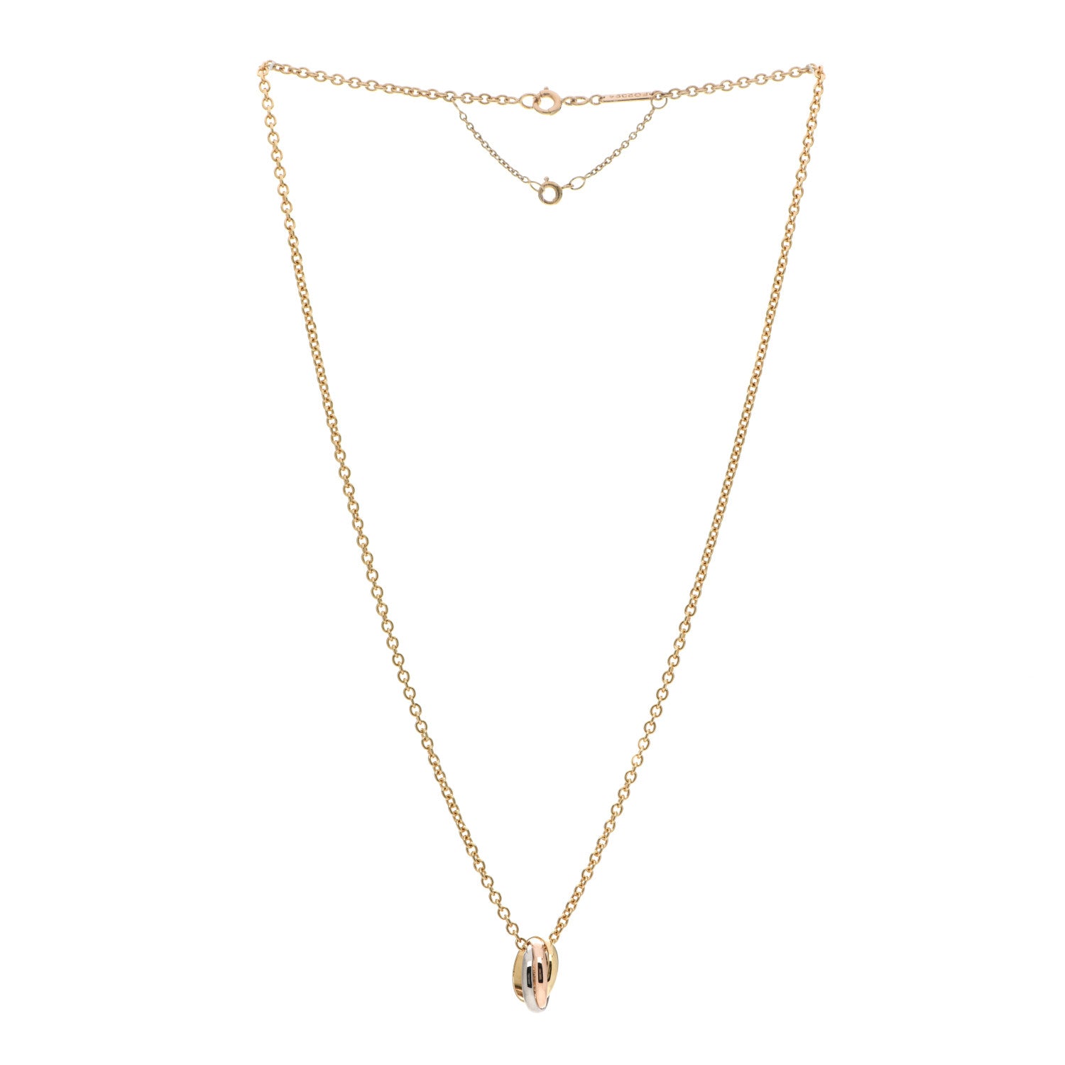 Cartier 18K Pink Yellow White Gold Baby Trinity Pendant Necklace 3 of 6