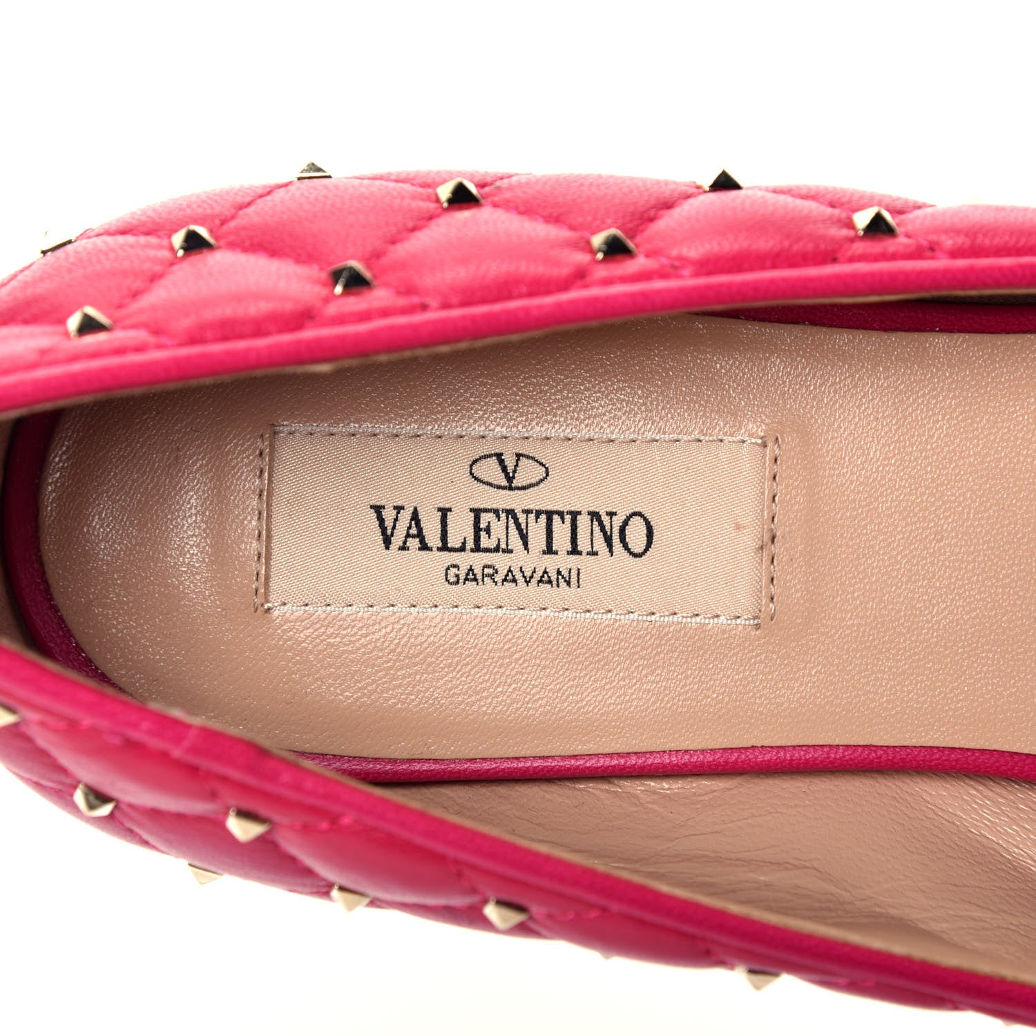 Valentino Garavani Nappa Rockstud Spike Ballerina Flats 38 Disco Pink 6 of 7