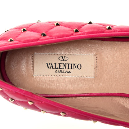 Valentino Garavani Nappa Rockstud Spike Ballerina Flats 38 Disco Pink 6 of 7