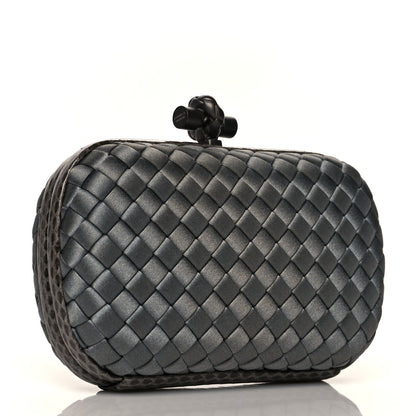 Bottega Veneta Satin Intreccio Knot Clutch Grey 3 of 12