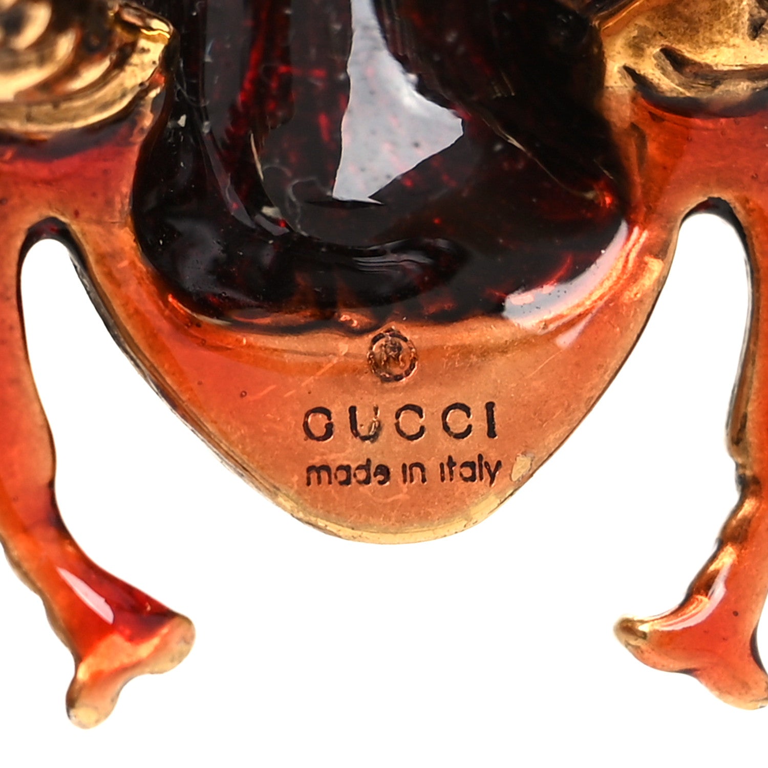 Gucci Metal Enamel Bee Ring S Aged Gold 4 of 4