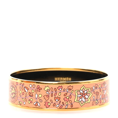 Hermes Enamel Printed Wide L'Arbre De Vie Bracelet 70 Orange 1 of 5