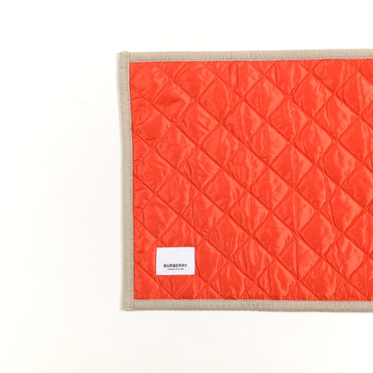 Burberry Wool Knit Nylon Quilted Logo Scarf Red 2 of 3