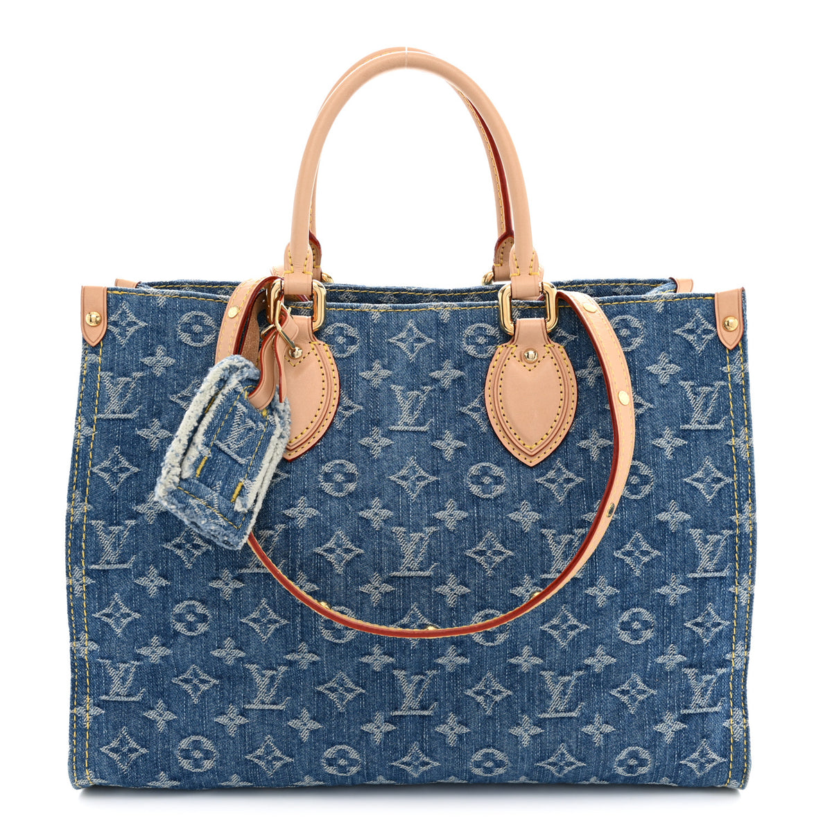 Louis Vuitton Monogram Denim Onthego MM Blue 1 of 9