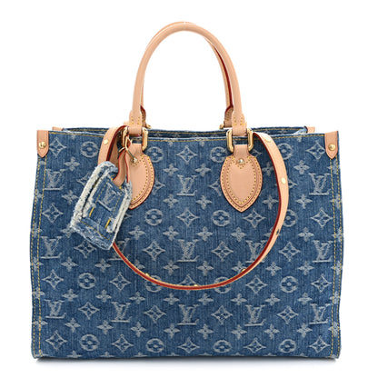 Louis Vuitton Monogram Denim Onthego MM Blue 1 of 9