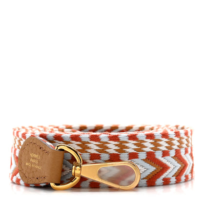 Hermes Toile Swift 25mm Sangle Cavale Shoulder Strap Ecru Beige Gold 1 of 3