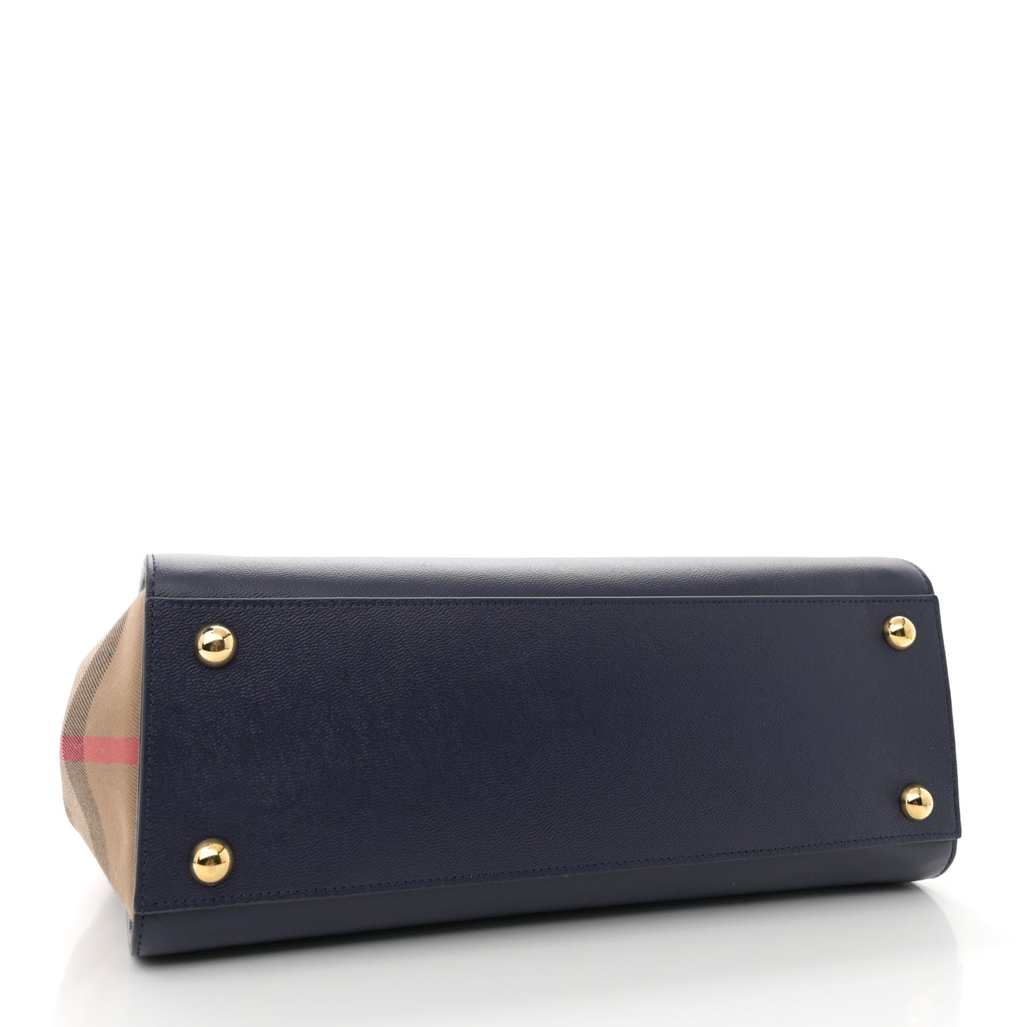 Calfskin Mega Check Small Banwell Tote Dark Canvas Blue