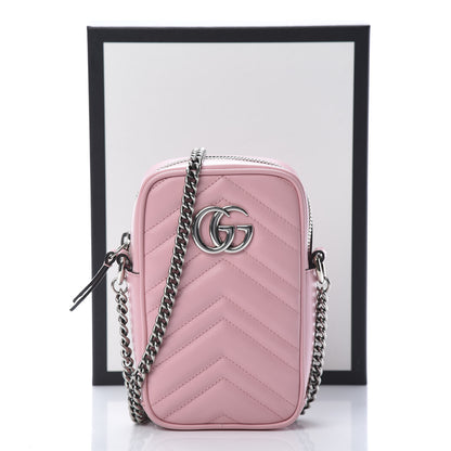 Gucci Calfskin Matelasse Mini GG Marmont Crossbody Bag Wild Rose 11 of 11