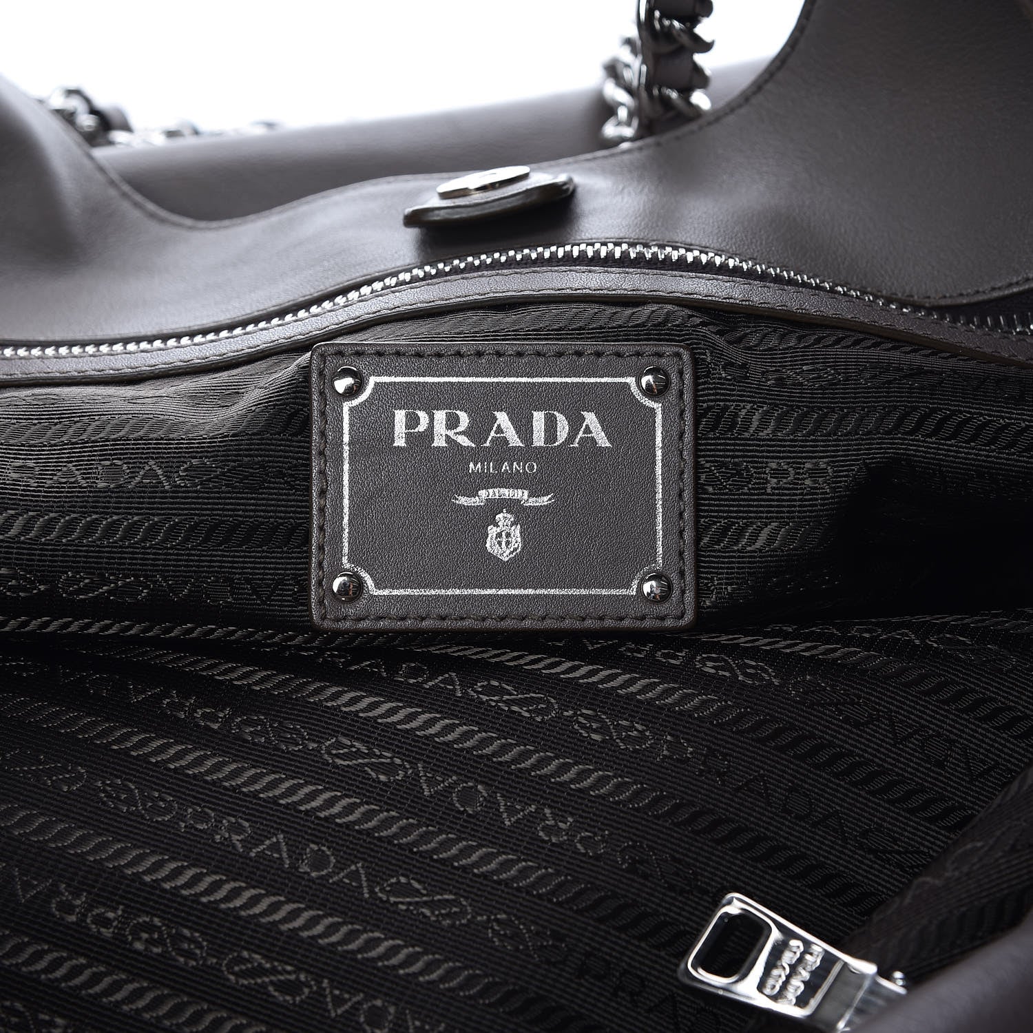 Prada Soft Calf Chain Tote Bambu 6 of 10