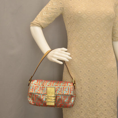 Fendi Metallic Lurex Zucca Baguette Gold 2 of 7