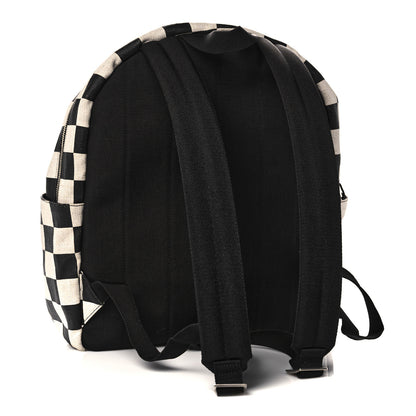 Saint Laurent Calfskin Checked Print Nuxx Backpack Black White 3 of 14
