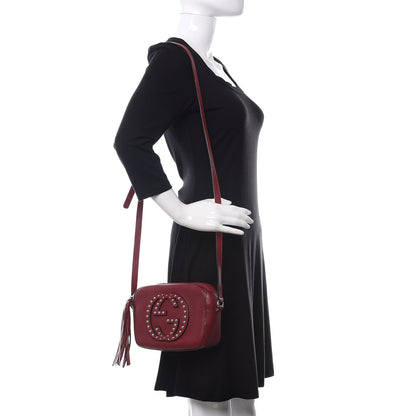 Gucci Pebbled Calfskin Studded Small Soho Disco Bag Soft Burgundy 2 of 19