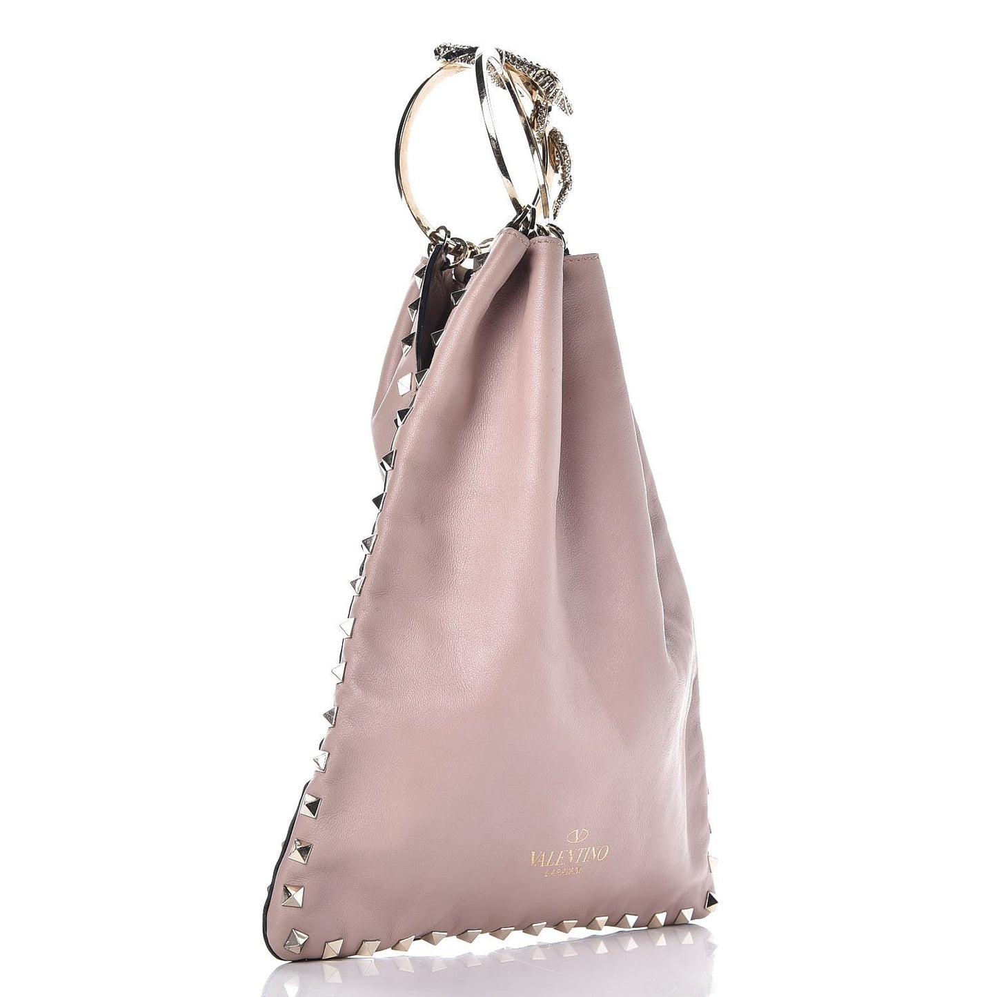 Vitello Crystal 50th Anniversary Snake Ring Evening Bag Poudre