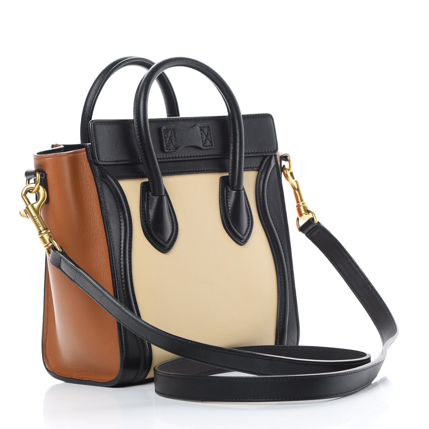 Celine Satin Calfskin Nano Tri-Color Luggage Seashell 3 of 17
