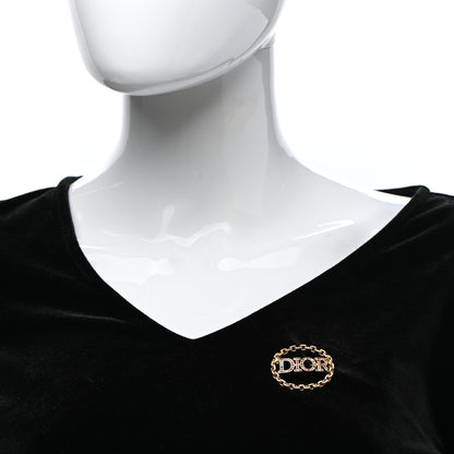 Christian Dior Crystal Dior(r)evolution Logo Brooch Gold Multicolor 2 of 4