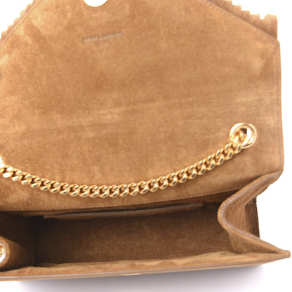Saint Laurent Suede Fringe Small Monogram Satchel Light Ocre 4 of 9