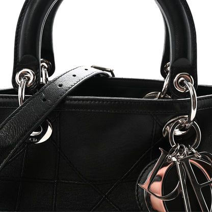 Christian Dior Lambskin Cannage Granville Polochon Black 8 of 10