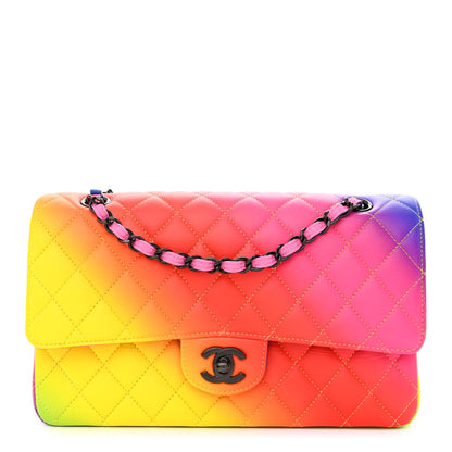 Chanel Calfskin Quilted Medium Rainbow Double Flap Multicolor 1 of 12