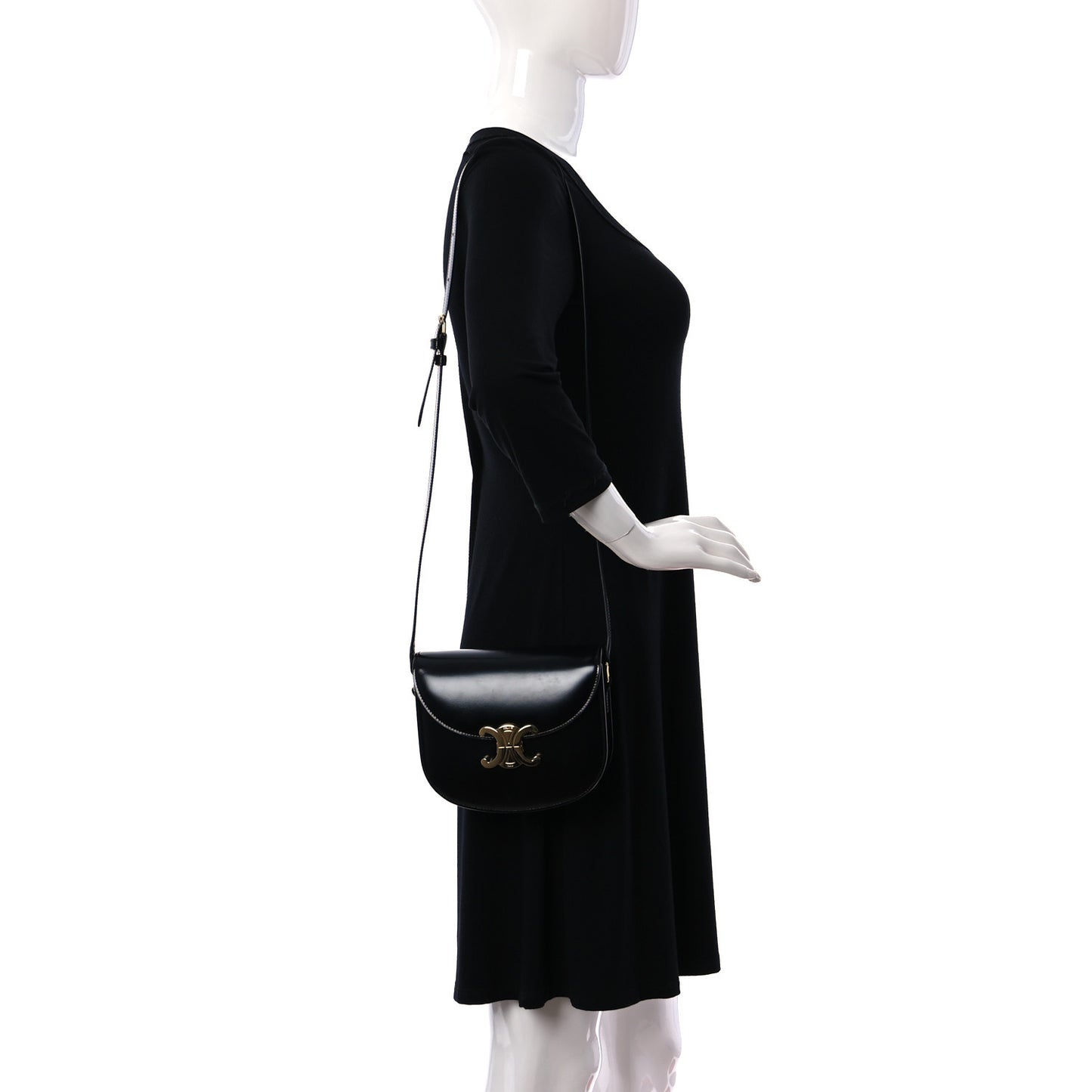 Shiny Calfskin Teen Besace Black