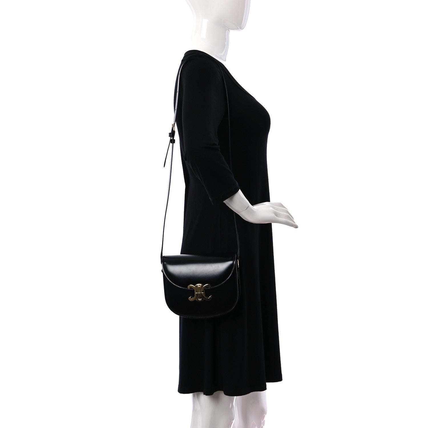 Celine Shiny Calfskin Teen Besace Black 2 of 9