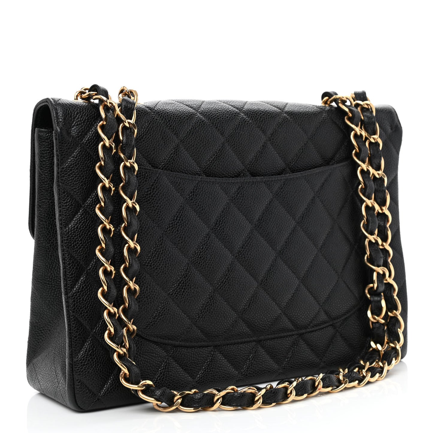 Caviar Jumbo Single Flap Black