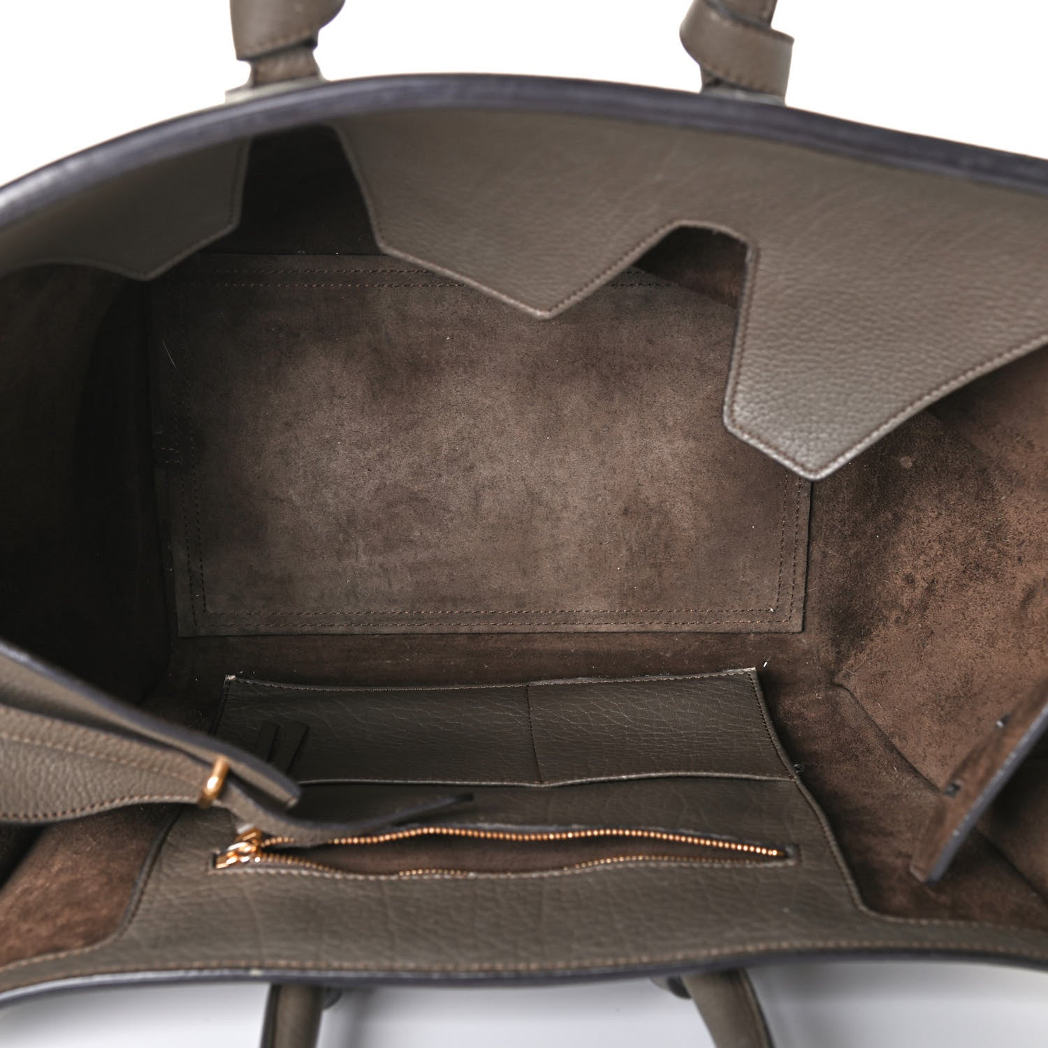 Celine Crisped Calfskin Small Tie Knot Tote Dark Khaki 4 of 4