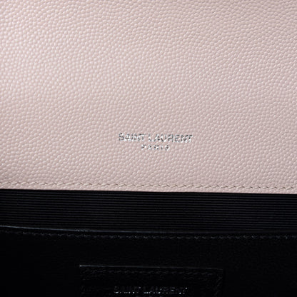 Saint Laurent Grain De Poudre Textured Mixed Matelasse Medium Triquilt Monogram Satchel Marble Pink 9 of 10
