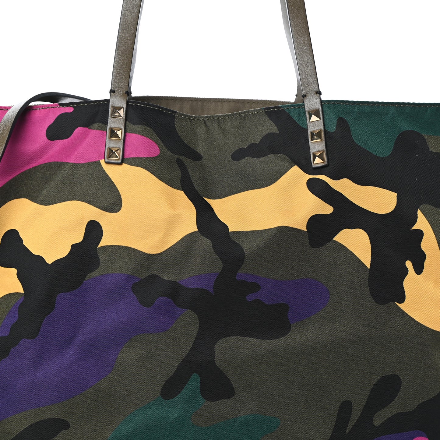 Canvas Camouflage Rockstud Reversible Tote Multicolor