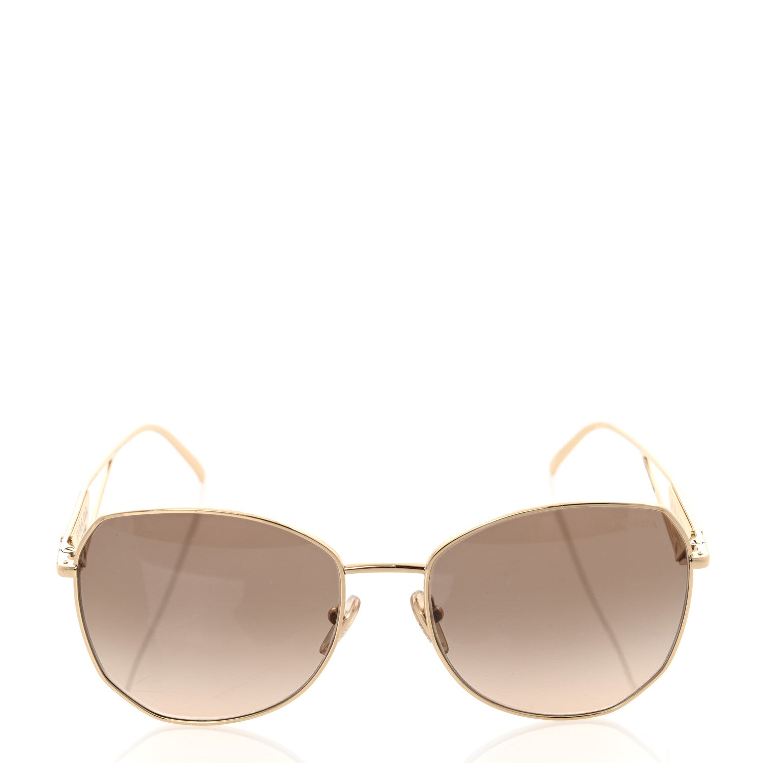 Prada Metal Symbole Triangle Logo Sunglasses SPR57Y Anthracite Gray Cammeo Beige 2 of 8