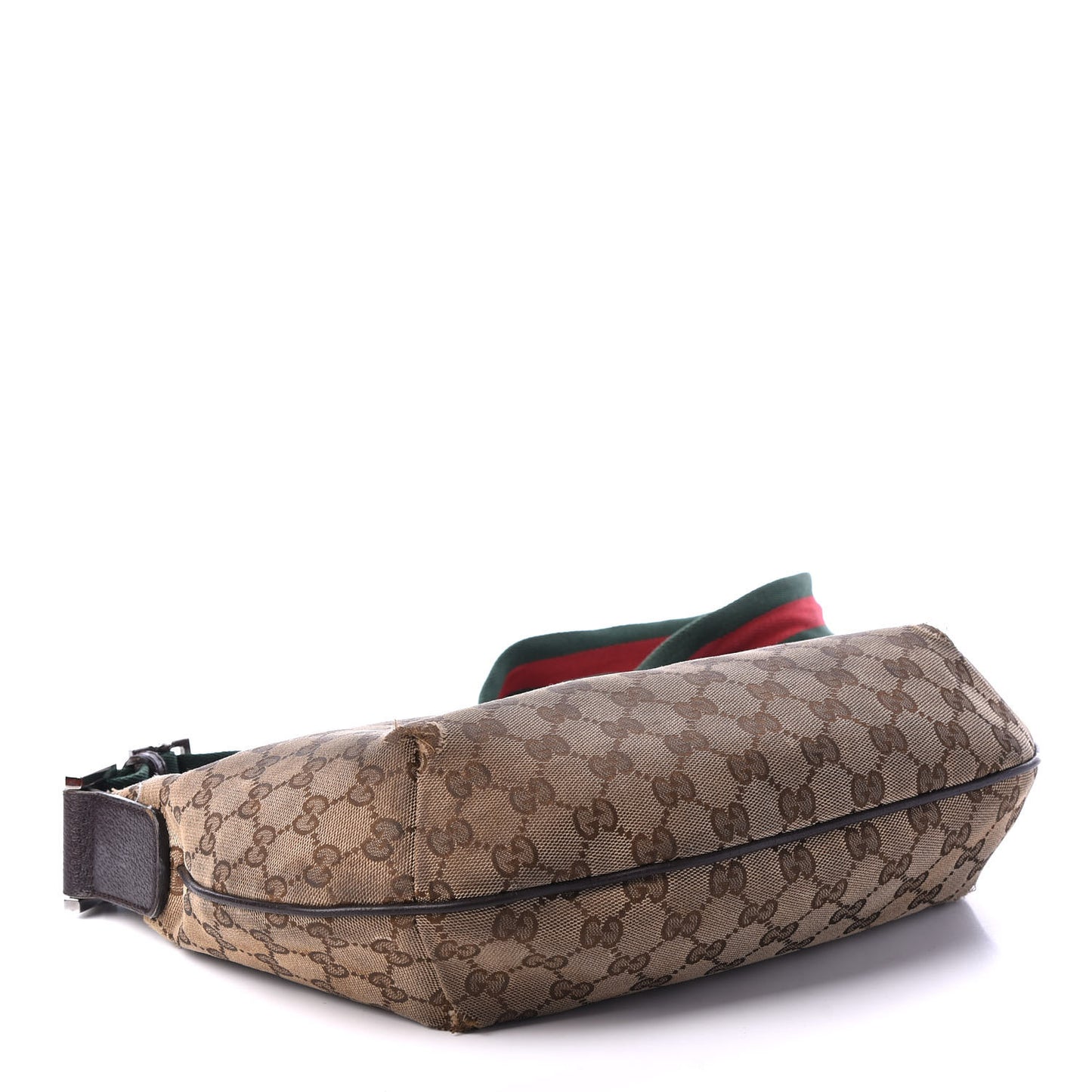 Monogram Web Medium Half Moon Hobo Dark Brown