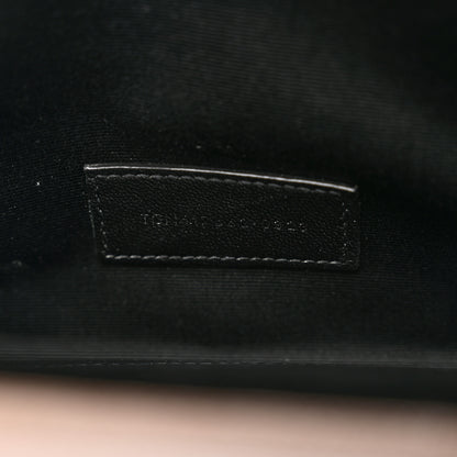 Saint Laurent Grain De Poudre Matelasse Chevron Monogram Cassandre Flap Pouch Taupe 7 of 8