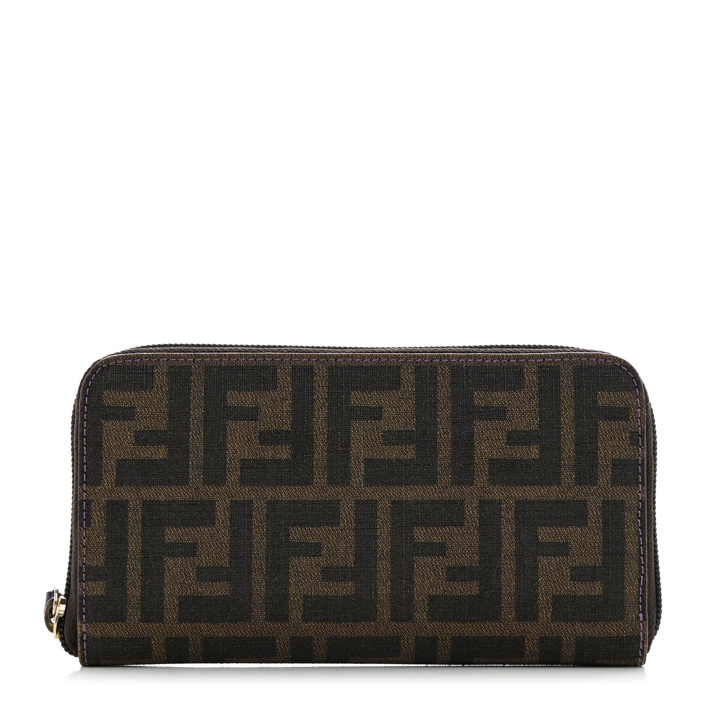 Zucca Spalmati Vitello Elite Zip Around Wallet Tobacco Viola