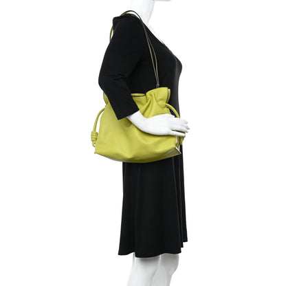 Loewe Calfskin Small Flamenco Knot Bag Lime Yellow 2 of 10