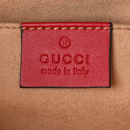 Gucci Calfskin Matelasse Small GG Marmont Chain Shoulder Bag Hibiscus Red 6 of 10