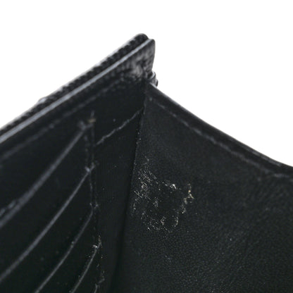 Saint Laurent Grain De Poudre Matelasse Chevron Monogram Chain Wallet Black 10 of 11