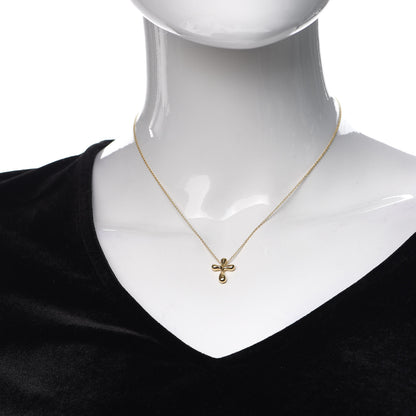 Tiffany 18K Yellow Gold 12mm Elsa Peretti Cross Pendant Necklace 2 of 4