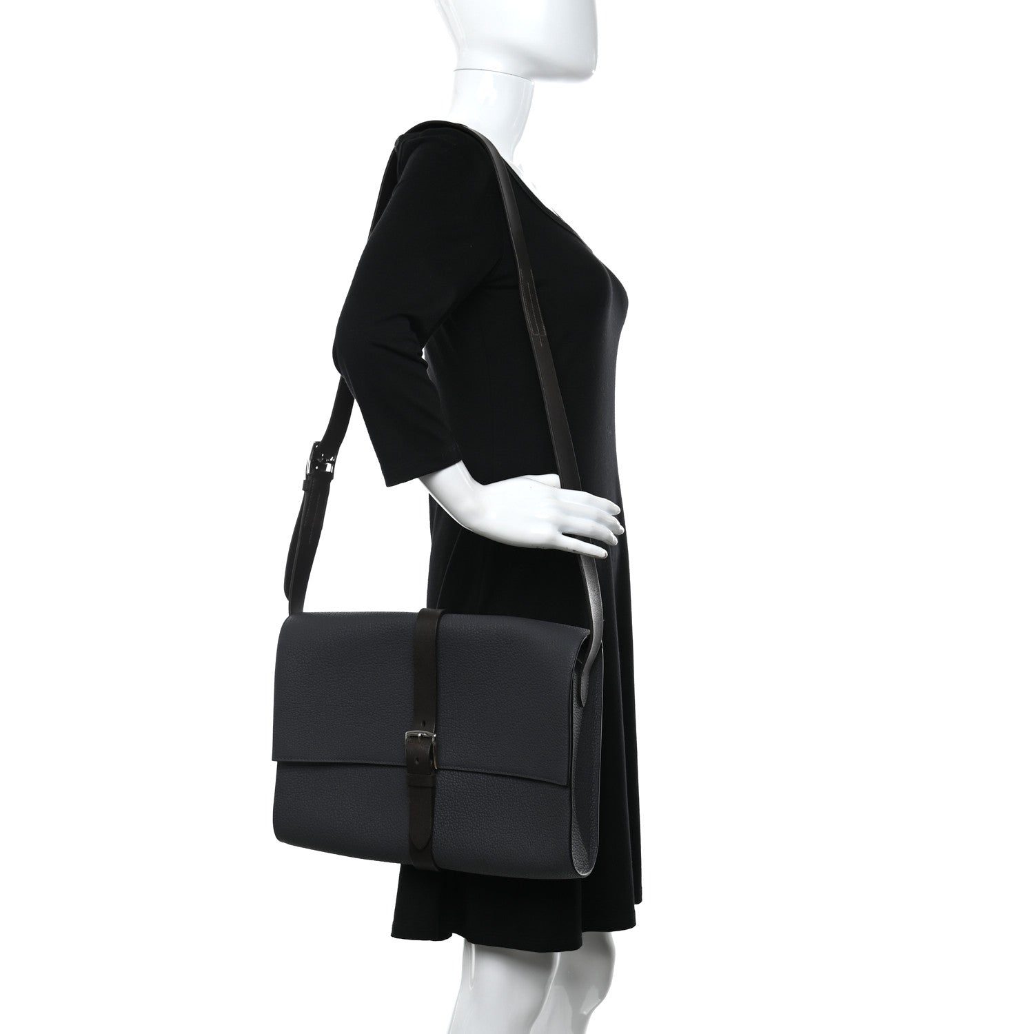 Hermes Taurillon Clemence Etriviere Messenger Ardoise 2 of 10