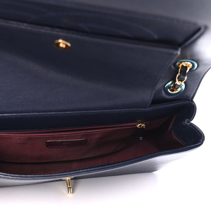Chanel Sheepskin Quilted Vintage Mademoiselle Flap Dark Navy 4 of 4