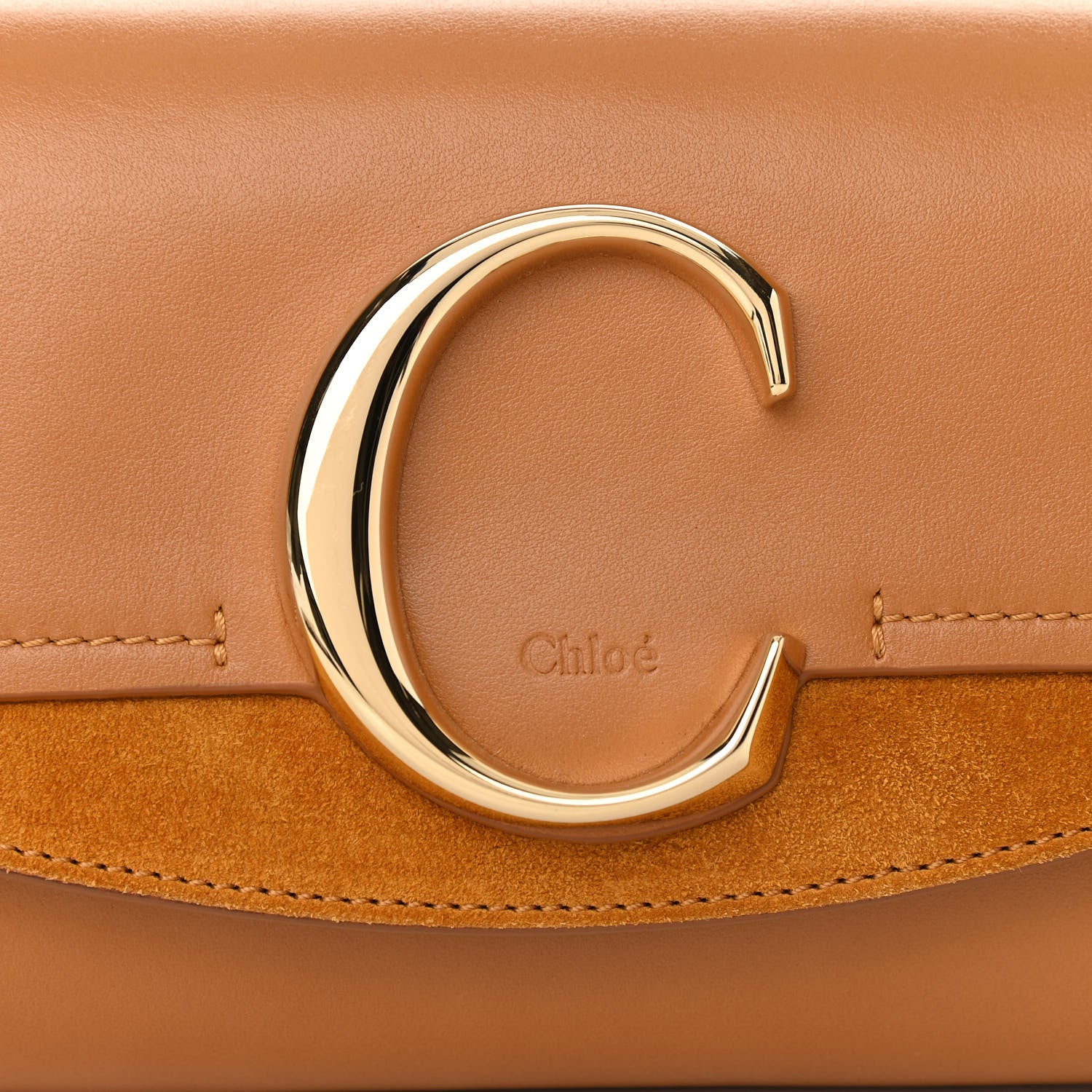 Chloe Calfskin Suede C Belt Bag Tan 9 of 11