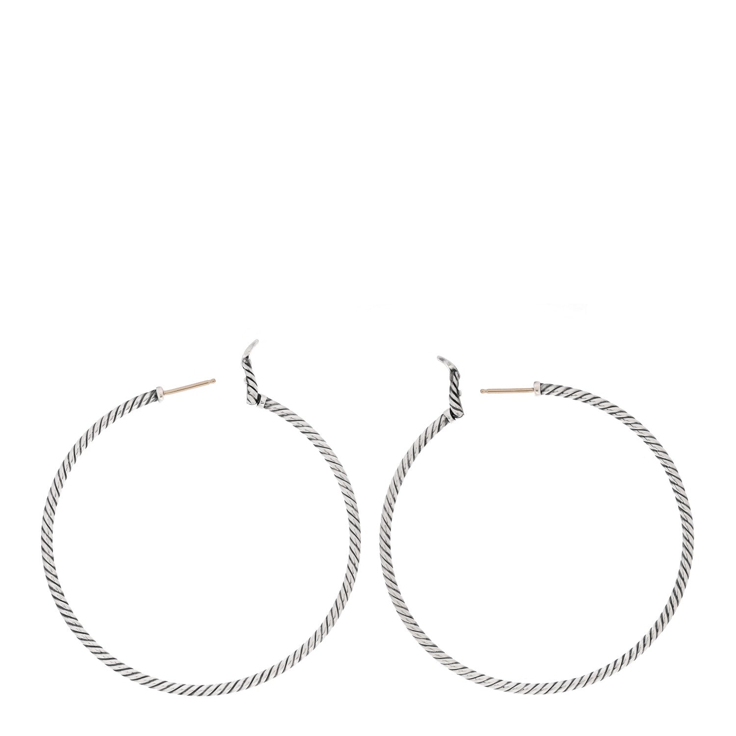 David Yurman Sterling Silver Extra Large Cable Classics Hoop Earrings 3 of 4