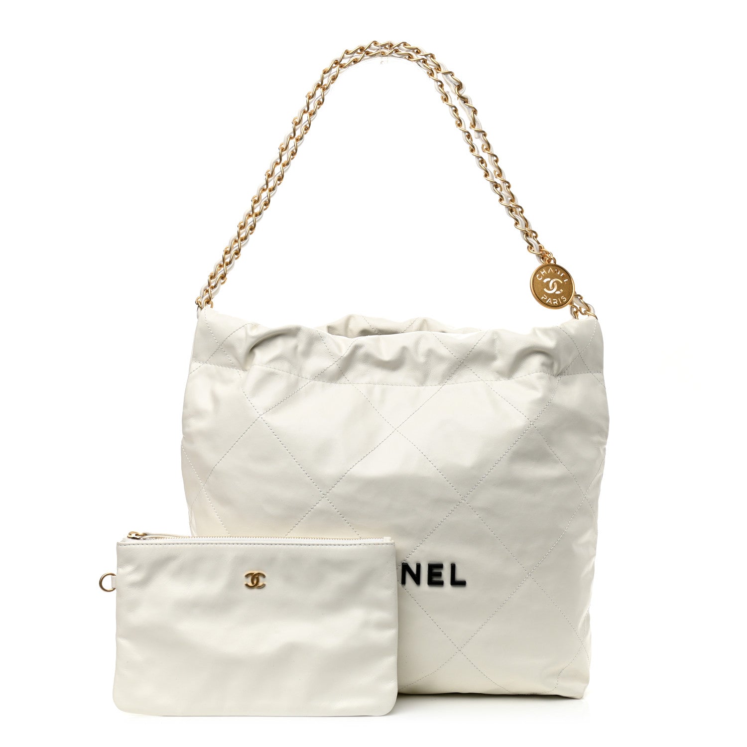 Chanel Calfskin Quilted Small Chanel 22 White 1 of 12