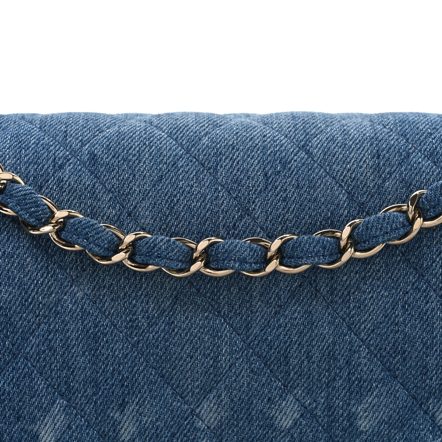 Chanel Denim Quilted Medium Double Flap Blue 8 of 10