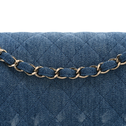 Chanel Denim Quilted Medium Double Flap Blue 8 of 10