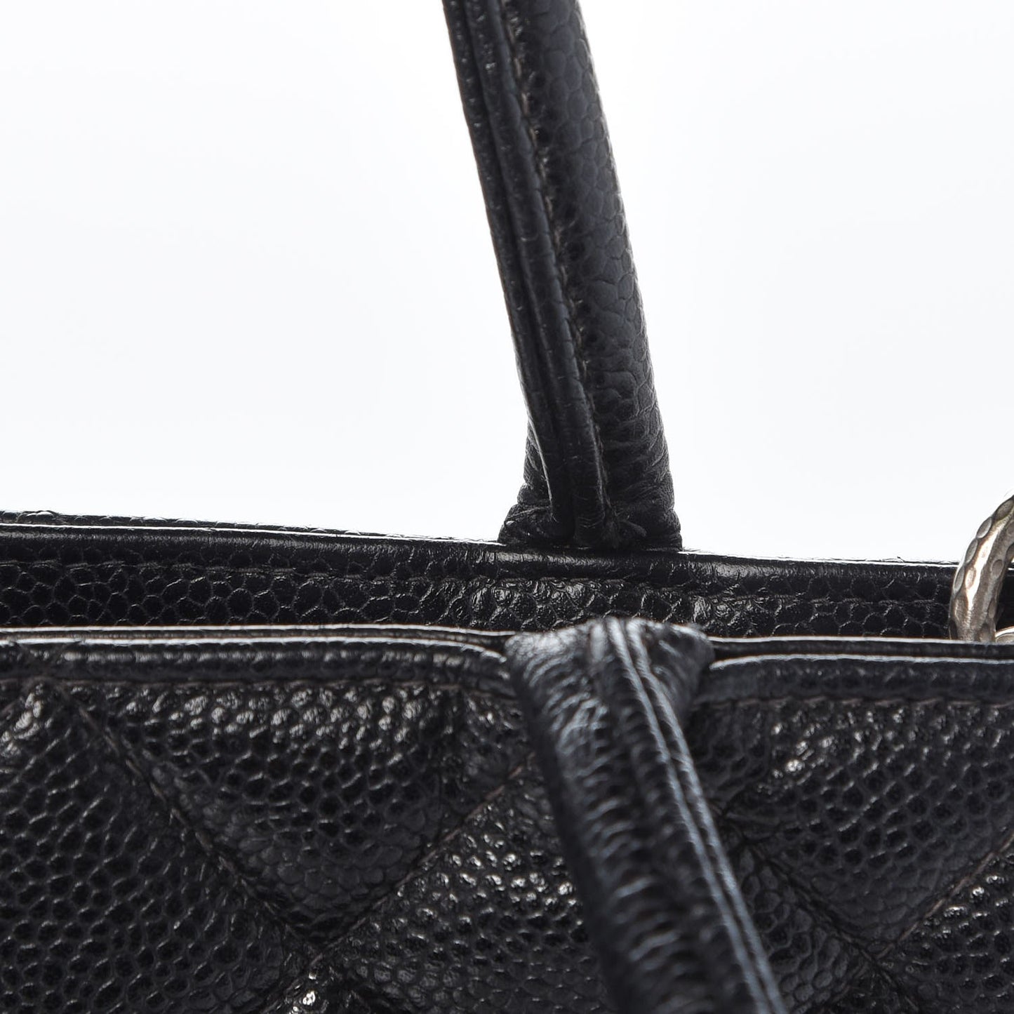 Caviar Quilted Medallion Tote Black